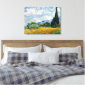 Tarweveld met Cypresses Canvas (Insitu (Slaapkamer))