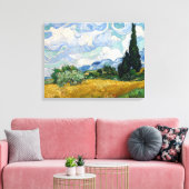 Tarweveld met Cypresses Canvas (Insitu (Woonkamer))