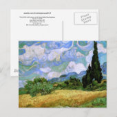 Tarweveld met Cypresses Van Gogh Fine Art Briefkaart (Voorkant / Achterkant)