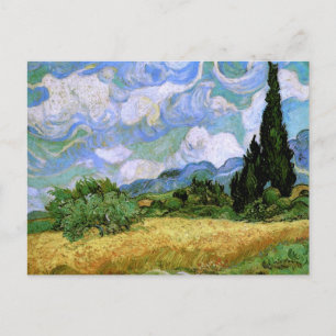 Tarweveld met Cypresses Van Gogh Fine Art Briefkaart