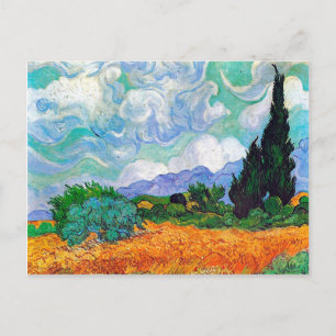 Tarweveld met Cypresses Van Gogh Fine Art Briefkaart