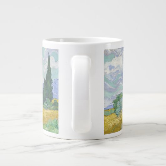 Tarweveld met Cypresses Van Gogh Fine Art Grote Koffiekop (Achterkant)