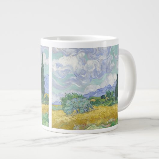Tarweveld met Cypresses Van Gogh Fine Art Grote Koffiekop (Voorkant rechts)