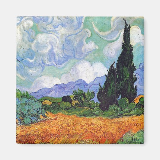 Tarweveld met Cypresses Van Gogh Fine Art Magneet (Voorkant)
