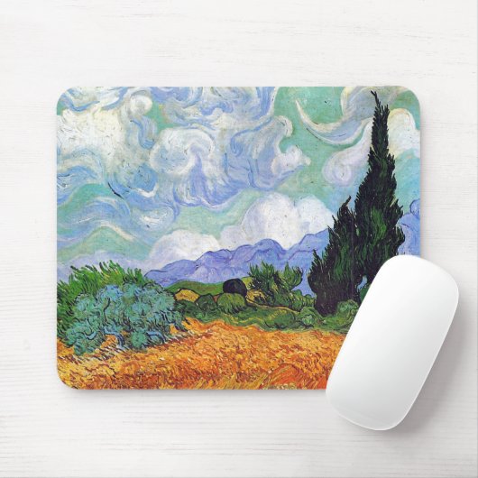 Tarweveld met Cypresses Van Gogh Fine Art Muismat (Met muis)