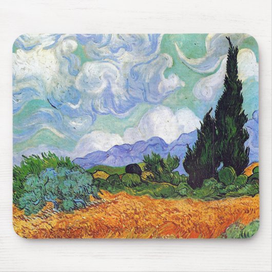 Tarweveld met Cypresses Van Gogh Fine Art Muismat (Voorkant)