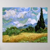 Tarweveld met Cypresses Van Gogh Fine Art Poster (Voorkant)