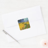 Tarweveld met koeien vierkante sticker (Envelop)