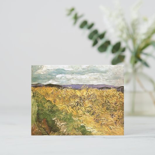 Tarweveld met kornbloemen Van Gogh Fine Art Briefkaart (Staand voorkant)