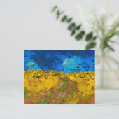 Tarweveld met kraaien van After Vincent van Gogh Feestdagenkaart (Staand voorkant)