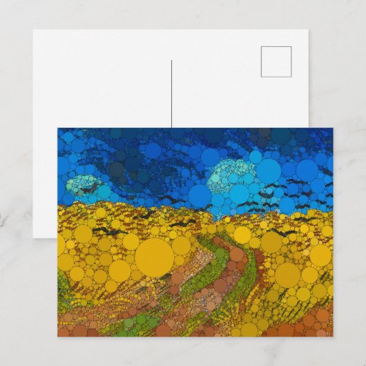 Tarweveld met kraaien van After Vincent van Gogh Feestdagenkaart (Voorkant / Achterkant)
