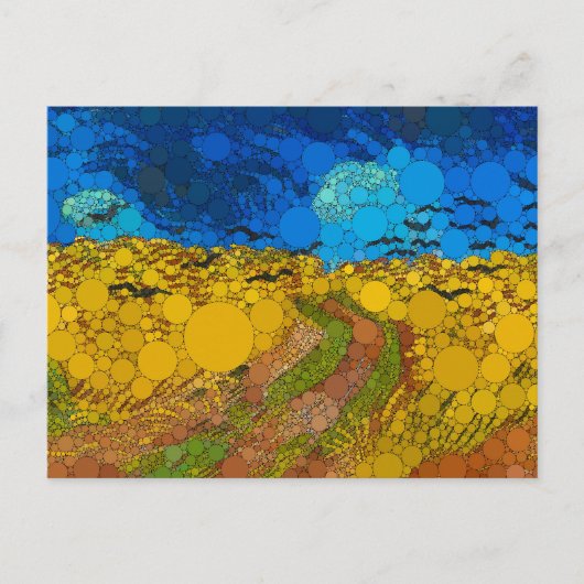 Tarweveld met kraaien van After Vincent van Gogh Feestdagenkaart (Voorkant)