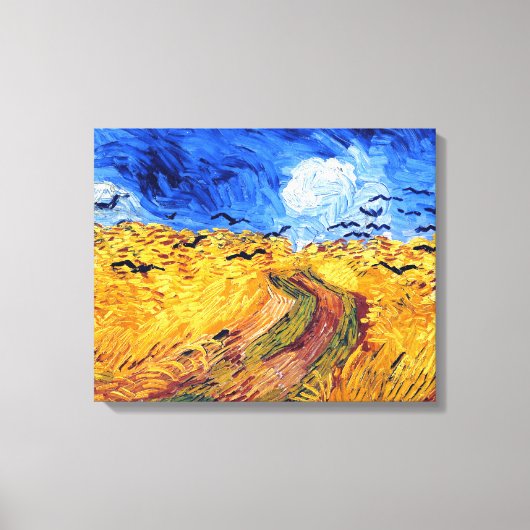 Tarweveld met kraaien, Vincent Van Gogh Canvas Afdruk (Voorkant)