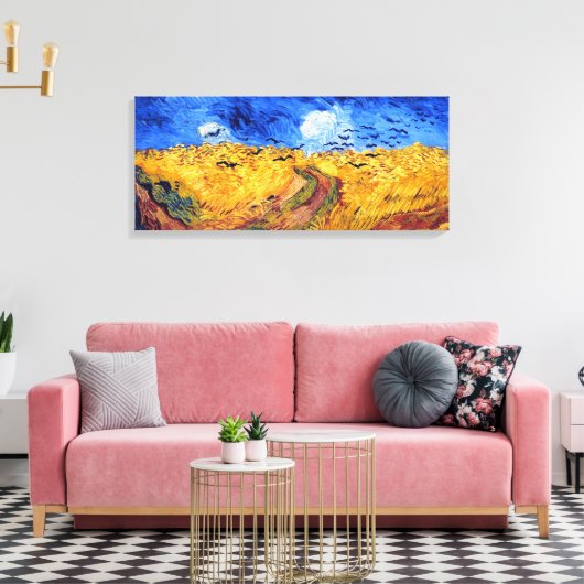 Tarweveld met kraaien, Vincent Van Gogh Canvas Afdruk (Insitu (Woonkamer))