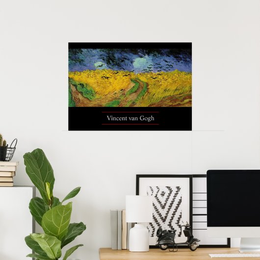 Tarweveld met Krokoen door Van Gogh Poster Print (Thuiskantoor)