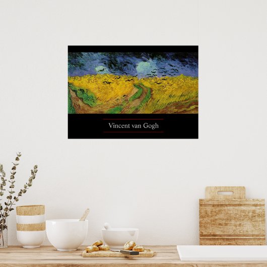 Tarweveld met Krokoen door Van Gogh Poster Print (Keuken)