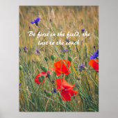 Tarweveld met papavers en maïsbloemen poster (Voorkant)