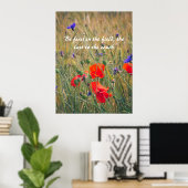 Tarweveld met papavers en maïsbloemen poster (Thuiskantoor)