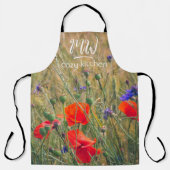 Tarweveld met papavers en maïsbloemen schort (Voorkant)