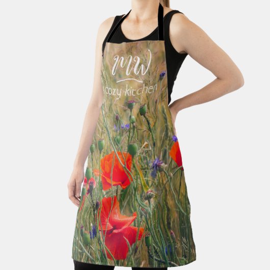 Tarweveld met papavers en maïsbloemen schort (Insitu)