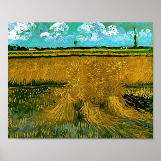 Tarweveld met Sheaves Van Gogh Fine Art Poster (Voorkant)