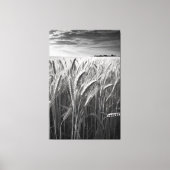 Tarweveld: Monochrome landelijke charme Canvas Afdruk (Voorkant)
