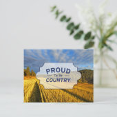 Tarweveld na oogst briefkaart (Staand voorkant)