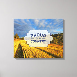 Tarweveld na oogst canvas afdruk