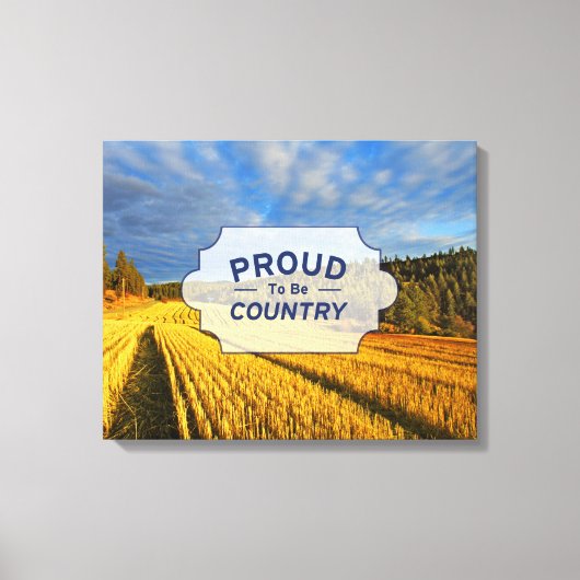 Tarweveld na oogst canvas afdruk (Voorkant)