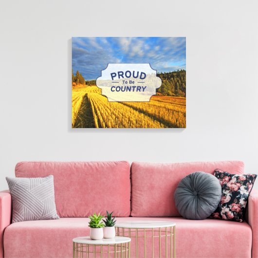 Tarweveld na oogst canvas afdruk (Insitu (Woonkamer))