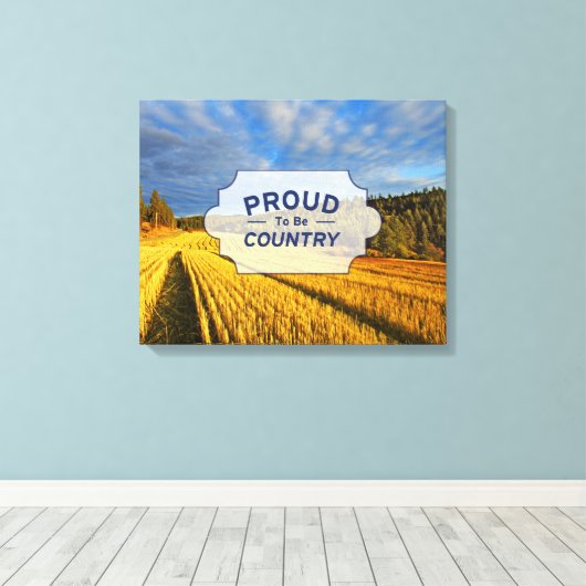 Tarweveld na oogst canvas afdruk (Insitu (Houten vloer))