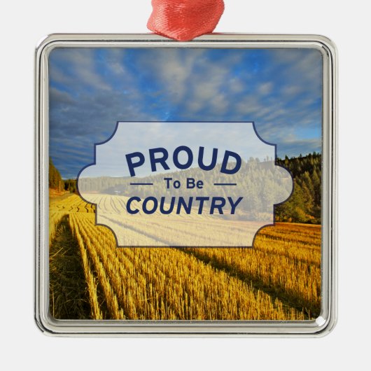 Tarweveld na oogst metalen ornament (Voorkant)