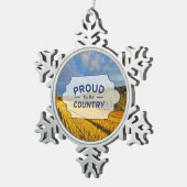 Tarweveld na oogst tin sneeuwvlok ornament (Rechts)