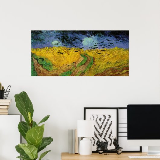 Tarweveld onder bedreigend Poster (Thuiskantoor)