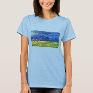 Tarweveld onder bewolkte hemel door Vincent van Go T-shirt