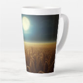 Tarweveld onder maanlicht latte mok (Rechterhoek)