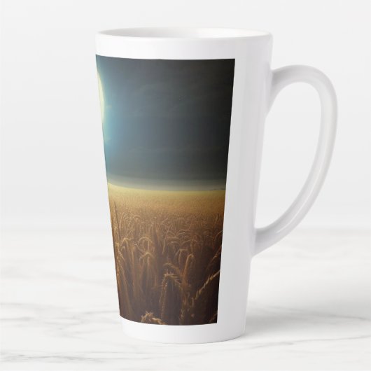 Tarweveld onder maanlicht latte mok (Rechts)