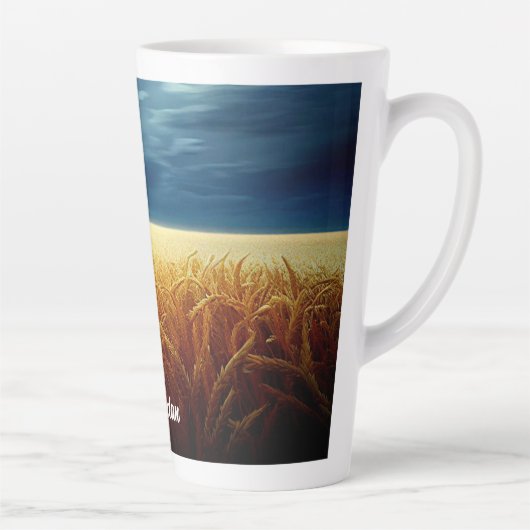 Tarweveld onder maanlicht latte mok (Rechts)