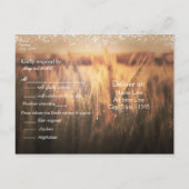 Tarweveld Rustieke Landelijke Trouw RSVP Uitnodiging Briefkaart (Achterkant)