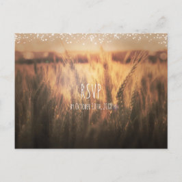Tarweveld Rustieke Landelijke Trouw-RSVP Uitnodiging Briefkaart