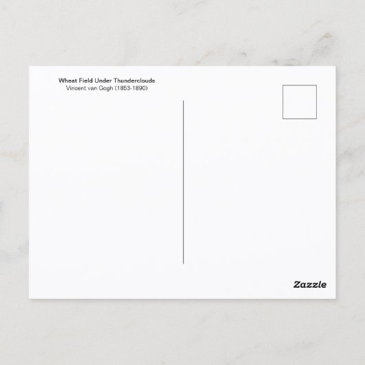 Tarweveld Thunderclouds Vincent van Gogh Briefkaart (Achterkant)