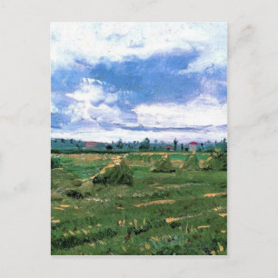 Tarwevelden met hooibergen, Vincent van Gogh Briefkaart