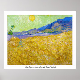 Tarwevelden met luiers op Sunrise Van Gogh Poster