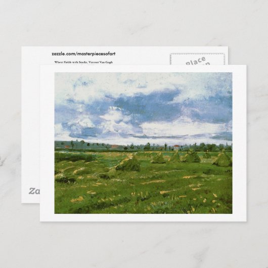 Tarwevelden met Stacks Van Gogh Fine Art Briefkaart (Voorkant / Achterkant)