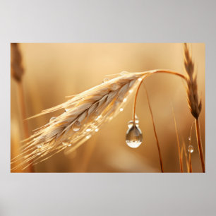Tarwewater Drop Natuur Serene Tranquil Poster