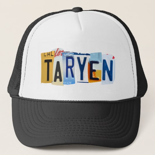 Taryen Kenteken Plaat Hoed Trucker Pet (Voorkant)