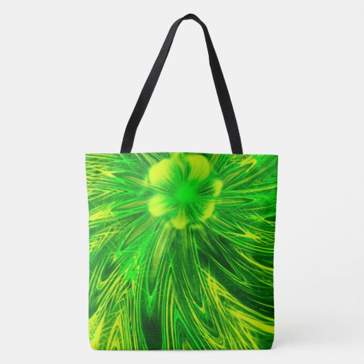Tas Abstracte Lijnen Groene Bloem (Voorkant)
