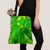 Tas Abstracte Lijnen Groene Bloem (Dichtbij)