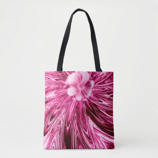 Tas Abstracte lijnen Paarse bloem (Voorkant)