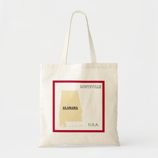 Tas - Alabama Staatskaart met Stad (Voorkant)